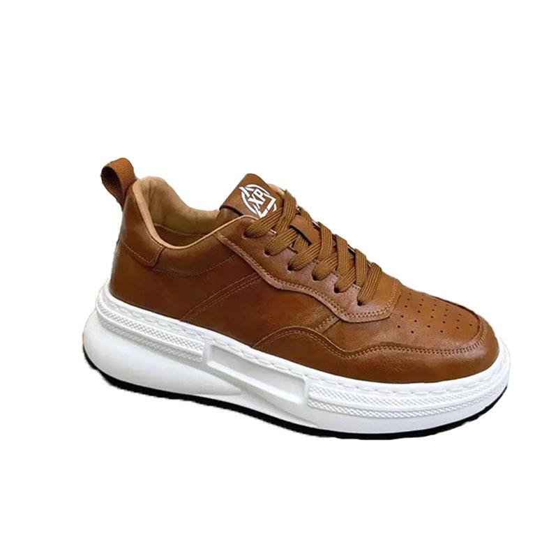 Retro dad shoes autumn and winter new comfortable leather casual board shoes qs