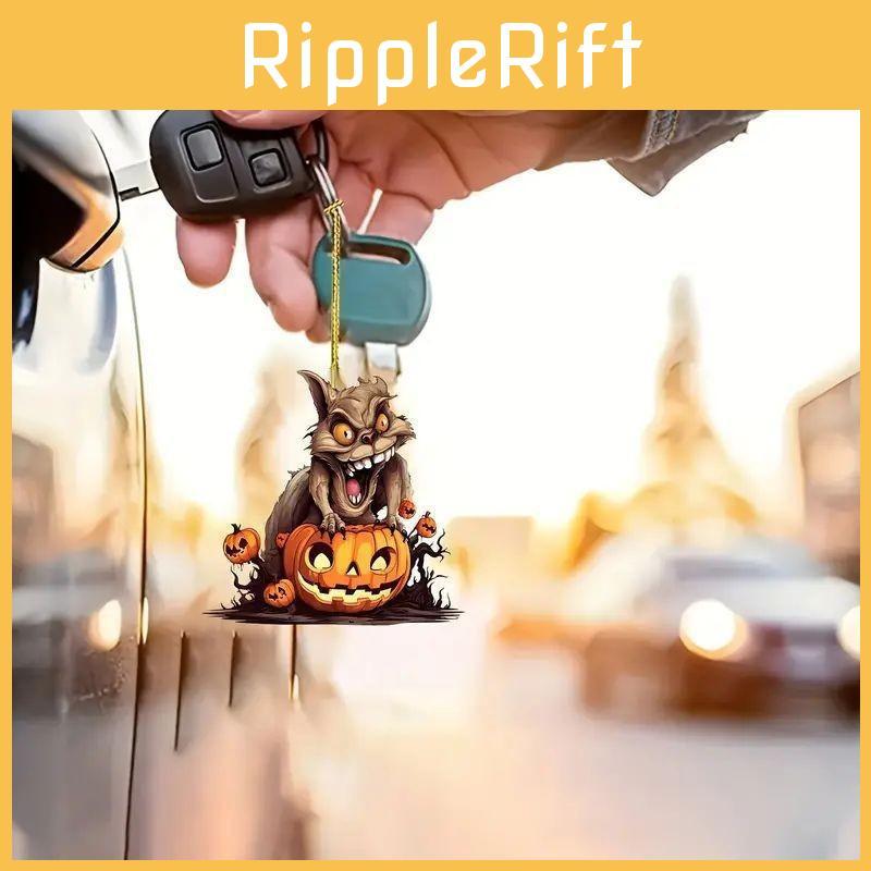 Pumpkin Halloween Monster Acrylic Car Decor Mirror Hang Interior Style Halloween