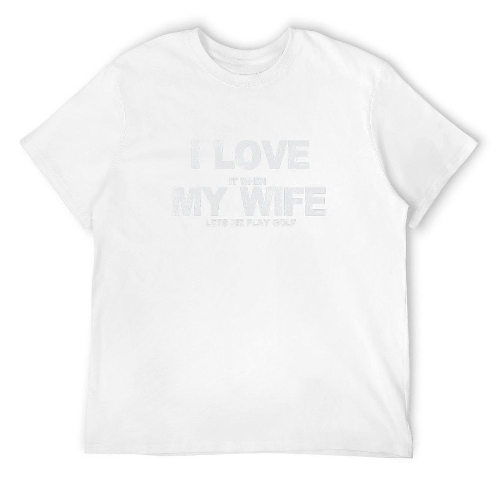 Я люблю, когда моя жена разрешает мне играть в гольф Футболка футболки графические футболки хлопковые графические футболки Футболка мужская S