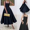 Spring New Arrivals Women's Wear Elegant Figure-Hugging Square Neck Patchwork A-Line Dress