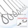 304 Stainless Steel Wire Rope Slings with Double Buckle Crimping Head for Rigging and Lifting.