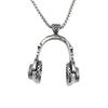 Accessories Music Headphones Pendant Titanium Steel Men, Necklace Fashion Rock Style Sweater Chain