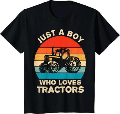 Stile di vita da fattoria per bambini Solo un ragazzo che ama i trattori Regalo per ragazzi T-shirt Unisex