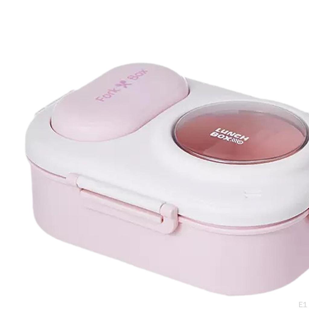 Bento Box 3 Fächer Auslaufsicher Niedlich Persönlich Versiegeltes Besteck Lebensmittelbehälter für Camping