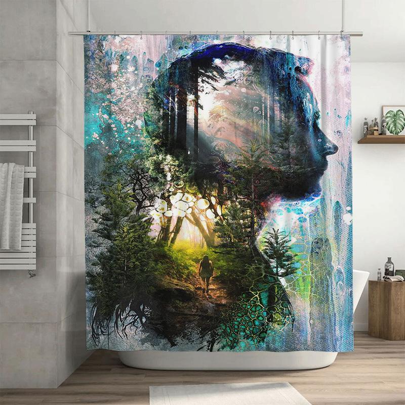 

Nature-Inspired Shower Curtain Magical Forest Design for Bathroom Decor 90x180cm