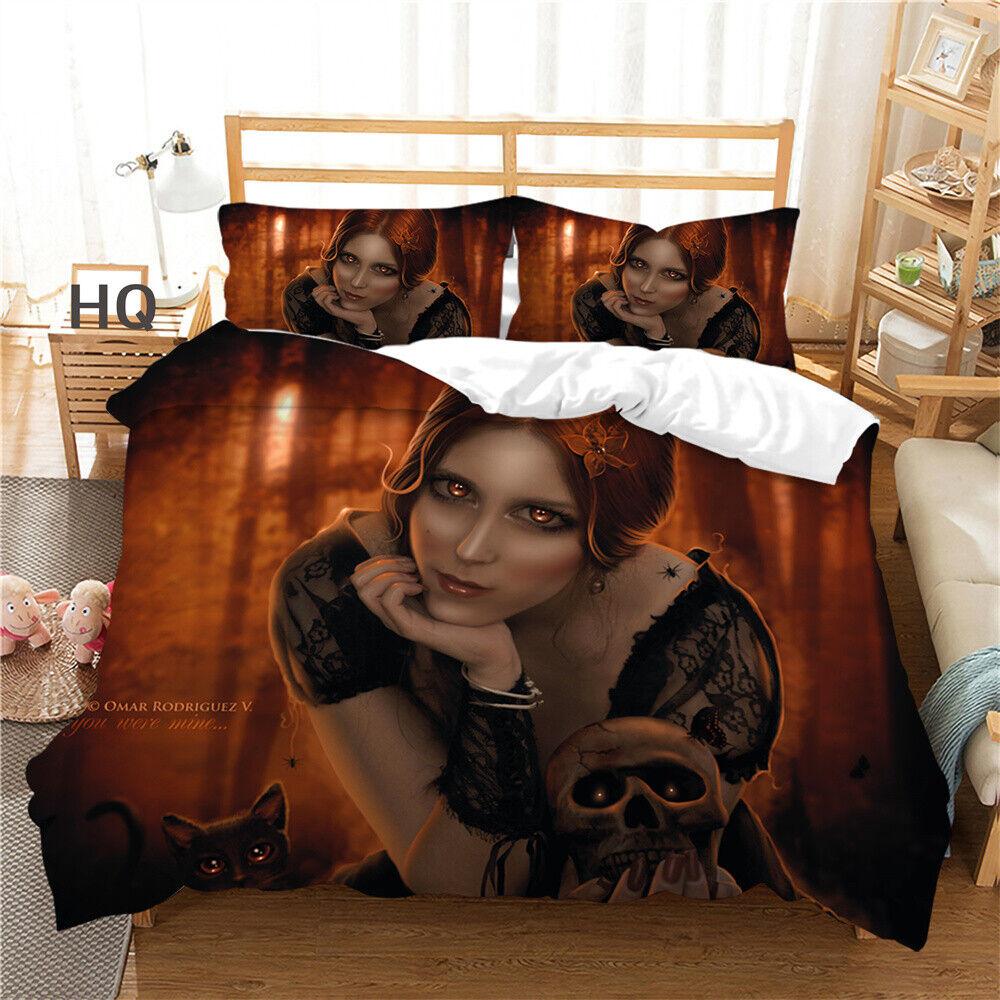 Skull Printing Duvet Cover Teens Bedroom Set Fashion Bedding Set Comforter Cover