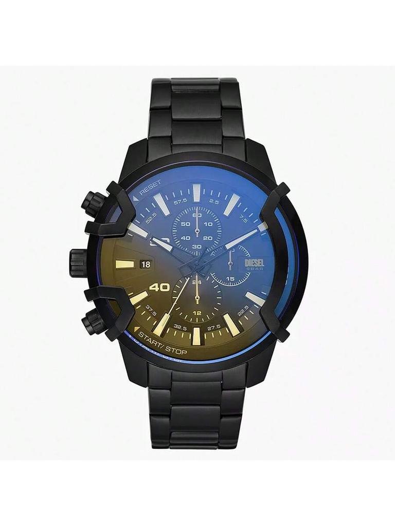 Timer Style Casual and Fashionable Men's Quartz Watch DZ4529, Made of Black Stainless Steel, with a Round Dial