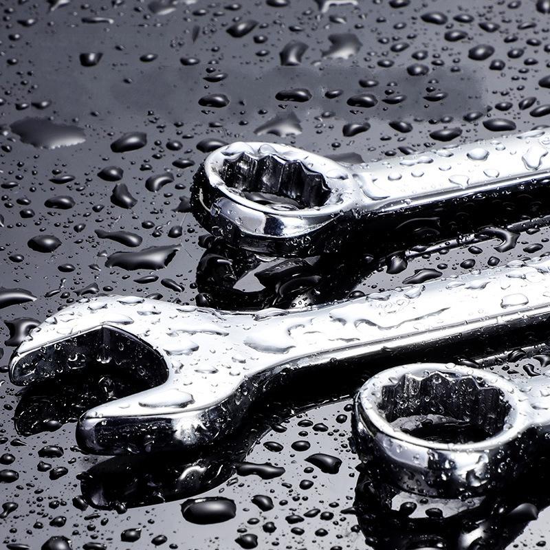 14PCS Combination Chrome Vanadium Steel Wrench Set Dual-Purpose Offset Spanner & Opening Wrench Set , Compact Storage Box