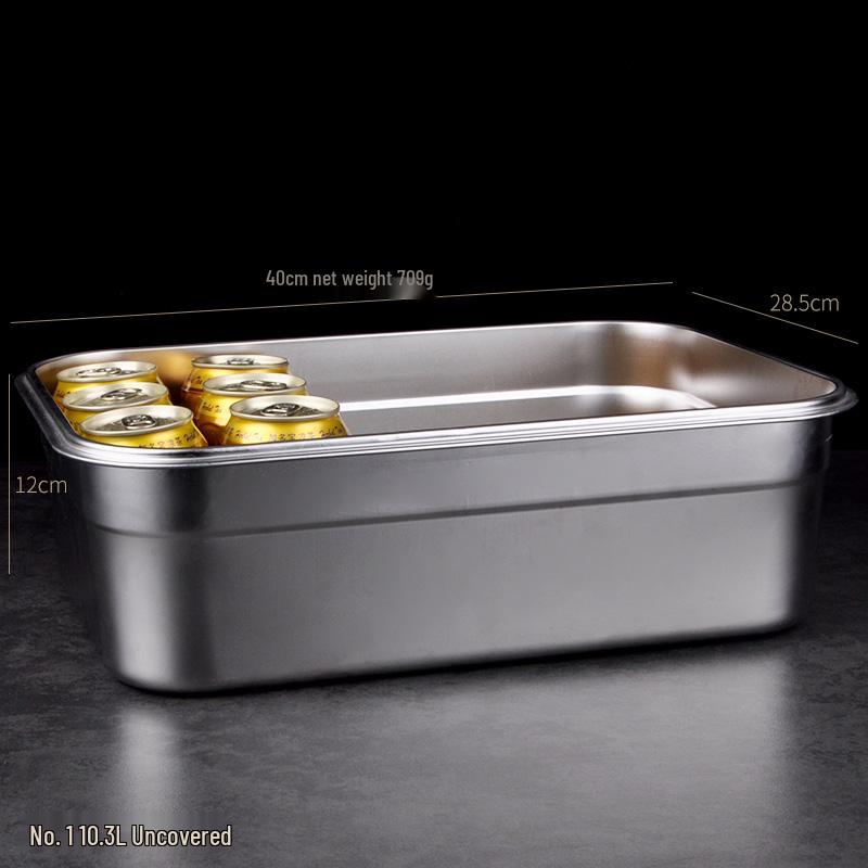304 Stainless Steel Large Rectangular Food Storage Container for Kitchen and Refrigerator