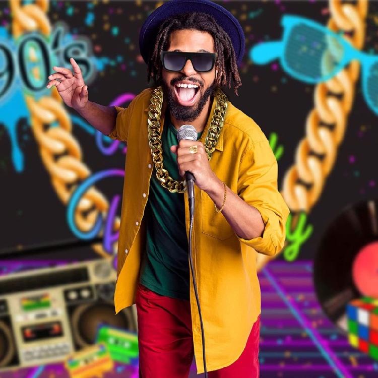 Hip Hop Costume Kit 80s 90s Cosplay Outfit Jewelry Cool Rapper Accessories Gifts