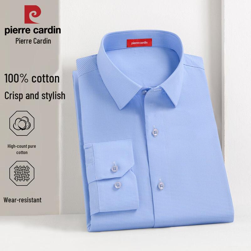 Pierre Cardin Camicia da Uomo a Manica Lunga 200S in Cotone Stiro Facile