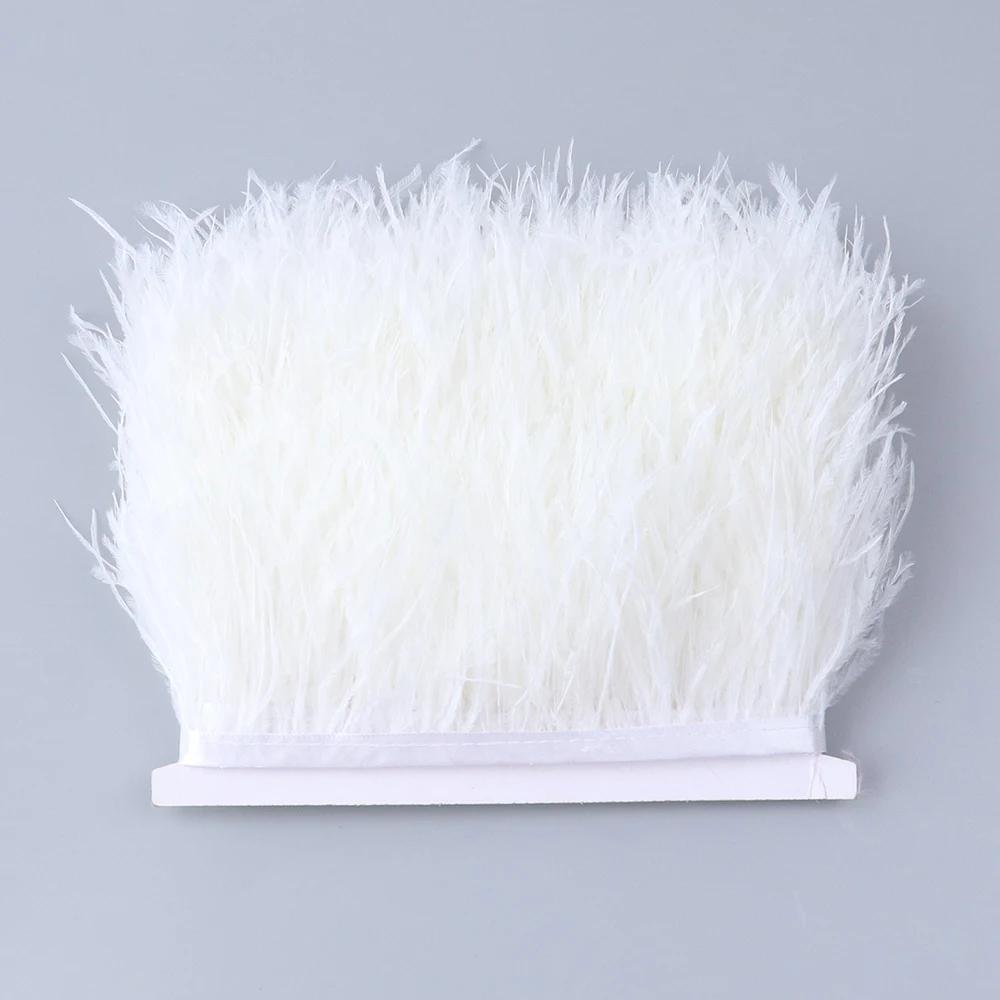 Feather1 meter Natural Ostrich feather Trims Ribbon 6-15 cm for Skirt DIY Clothing Black White Ostrich feathers Wedding Decoration