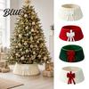Christmas Tree Skirt Flannel Base Cover Round Wrap with Velvet Bow Decor Ornaments Stand Cover for Holiday Home Decoration Xmas