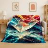 Colorful Crystal Natural Ore Stone Flannel Blanket Soft Throw Blanket for Bedroom Living Room Bed Travel Camping Picnic Nap Gift