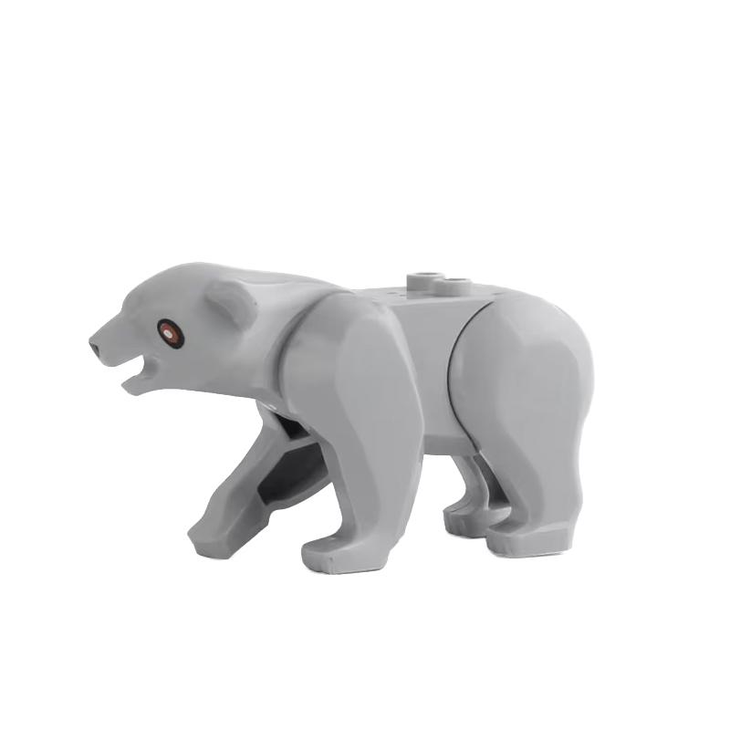 MOC Serie Granja Bosque Escena Crianza Animal Bloques de Construcción Lobo de la Jungla Montura Caballo Oso Marrón Blanco Panda Ladrillos DIY Juguetes para Niños
