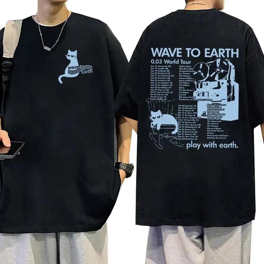 2025 Summer Wave To Earth Cat 003 2024 World Tour Album Print T Shirts Men Women Retro Fashion 100 Pure Cotton Printed Tshirt