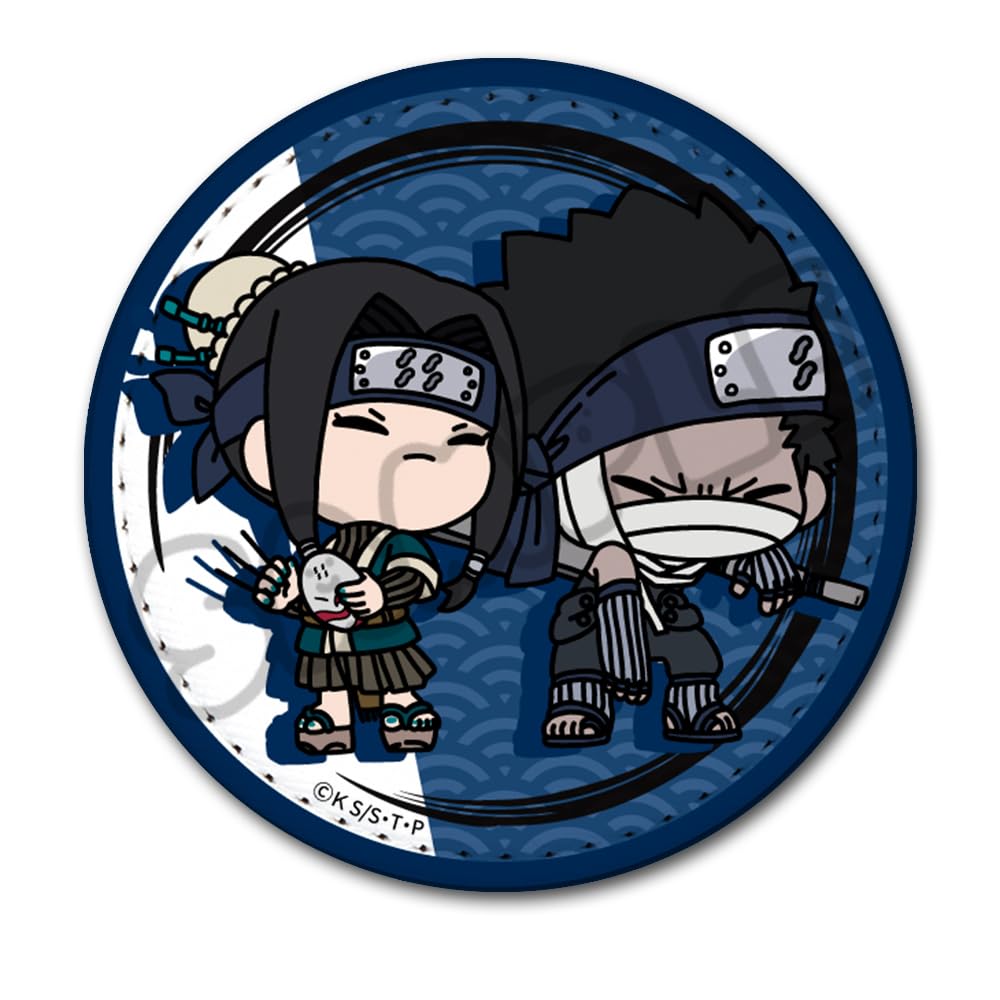TV Anime Momochi Leather Badge MK  NARUTO  [Zabuza & Shiro] [Round]