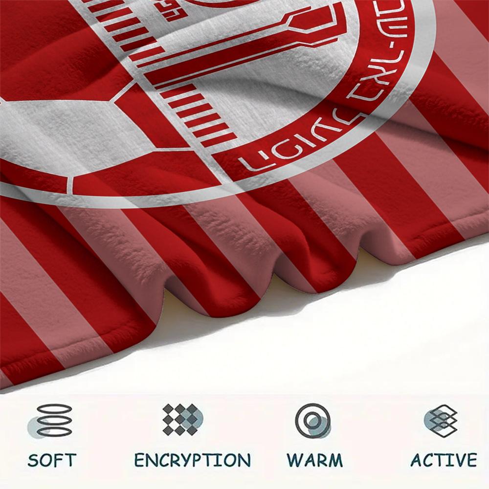 Bnei Brak Workers Voetbalclub Print Flanellen Deken, Hoge kwaliteit Comfortabel voor Alle Seizoenen, Woondecoratie, Warmte en Comfort