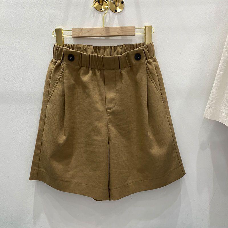 Women's Summer High-Waist Cotton Cropped Pants - Slimming, Harajuku Style, Plus Size, Elastic Waist, Lightweight Casual Wear
