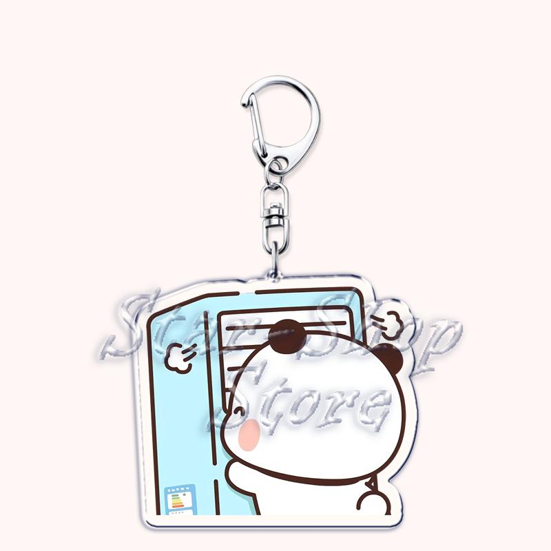 Cute Bubu Love Dudu Yier Keychains Couple Bear Panda Keyrings for Accessories Bag Pendant Key Chain Jewelry Fans Lovers Gifts