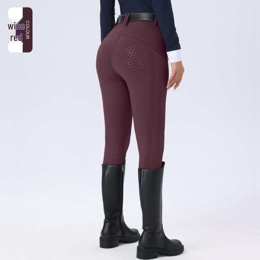 Damen Reithose mit hohem Bund, Silikonvollbesatz, rutschfest, abriebfest, elastischer Passform und Taschen.