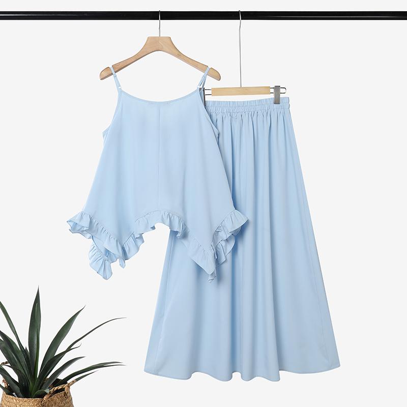 ZANZEA Women Sleeveless Camisoles and Long Skirts Casual Two Piece Suit Sets