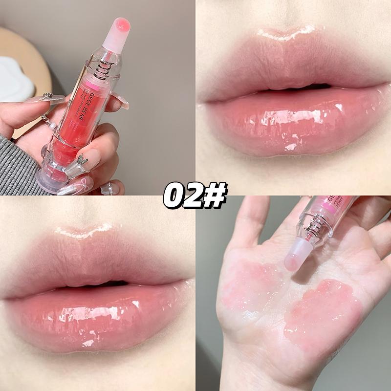 GEGE BEAR Lip Essence Gloss, Autumn/Winter Mirrored Hydrating Lip Serum with Subtle Shimmer for Brightening and Moisturizing Lip
