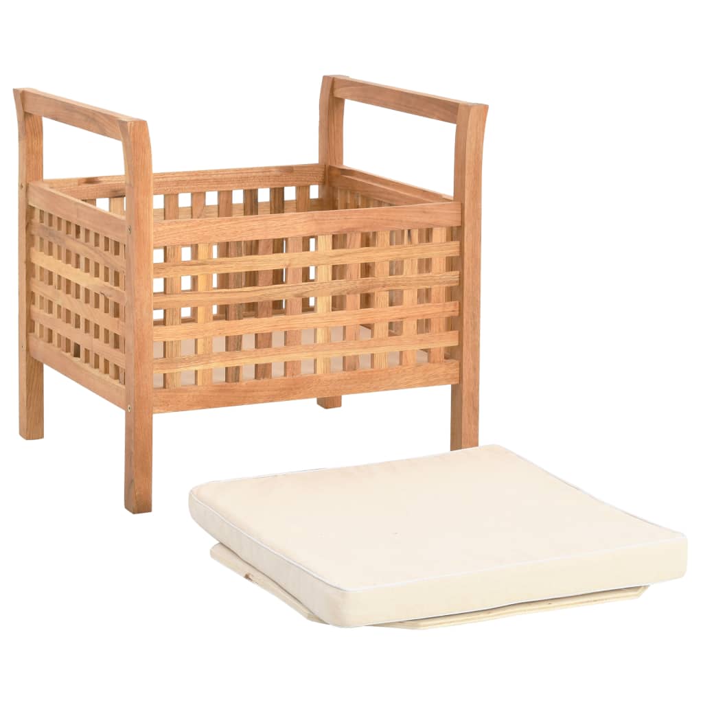 Vidaxl Bench With Storage, 49X48X49 Cm, Solid Walnut Wood