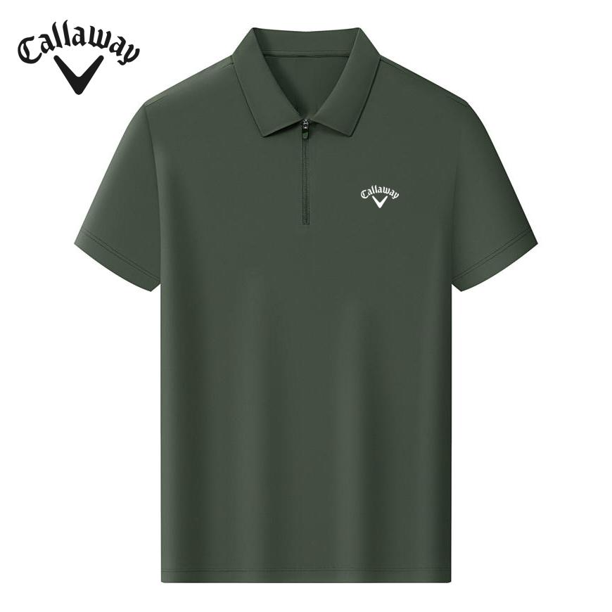 Callaway 2025 Sommer Stickerei Hohe Qualität Golf Business Freizeit Sport Stil Elastischer Reißverschluss Kragen Poloshirt