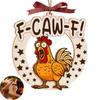 Yousheng Funny F-Caw-F Chicken Christmas Ornament Wooden Rooster Christma Tree Decoration White Elephant Gag Gifts for Chickens Lovers Adults Women