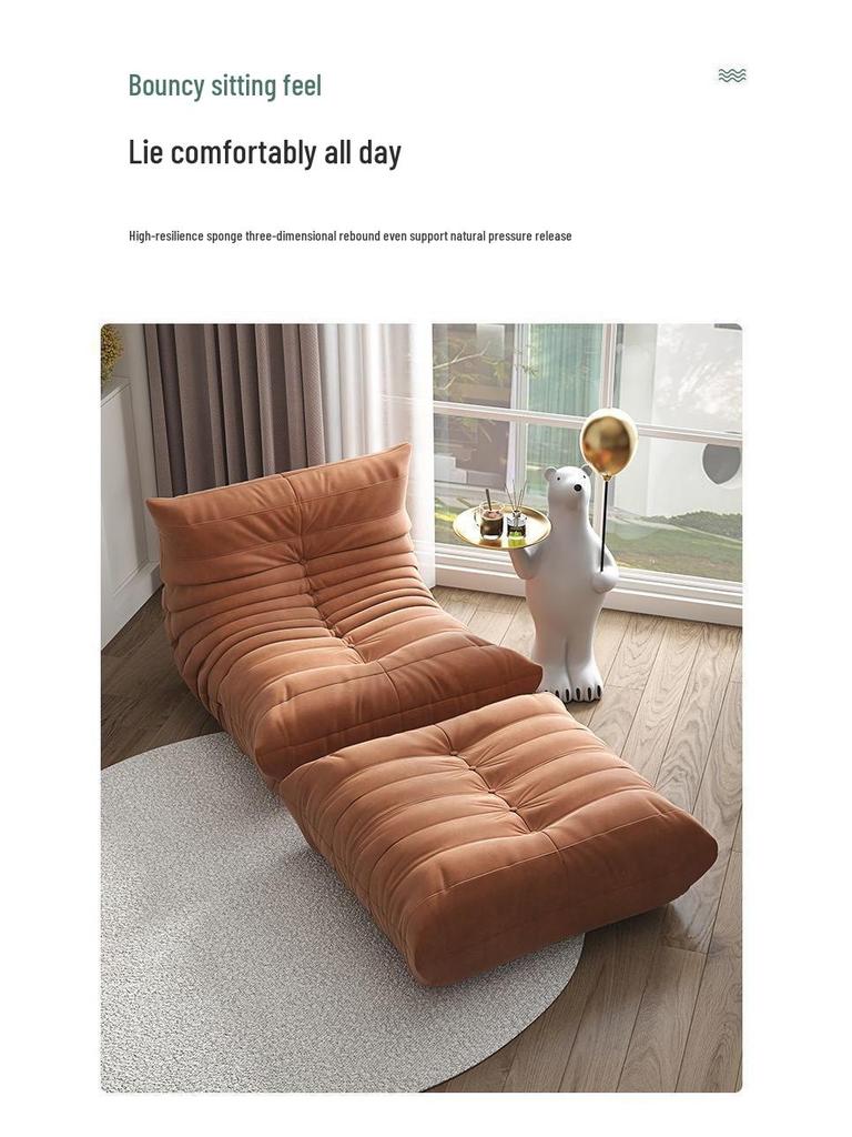 Caterpillar Bean Bag Sofa, Large Tatami Recliner for Balcony or Bedroom