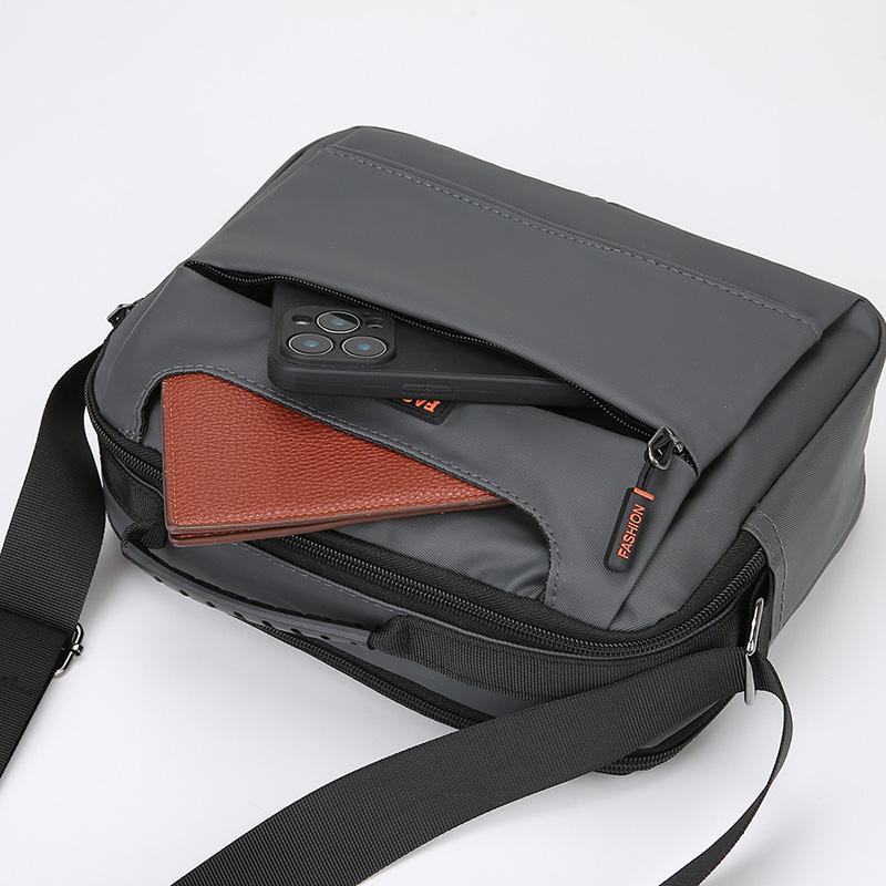 Professional Men's Crossbody Bag - Water-Resistant Oxford Messenger for Work (Large Capacity Oxford Sling with Secure Zippers)