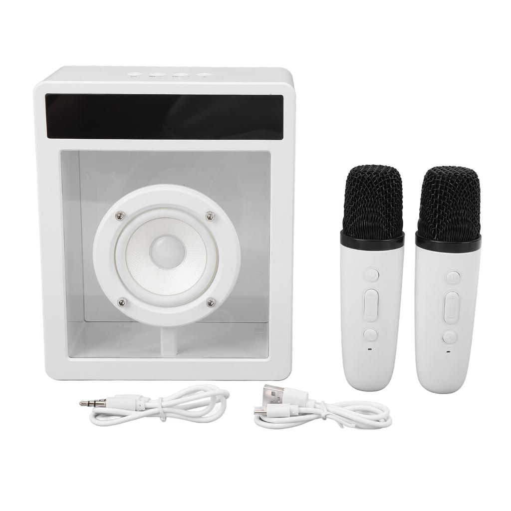 Tragbarer Bluetooth-Lautsprecher mit 360°-Surround-Sound, 10 W Leistung, Karaoke-Funktion, Ambientebeleuchtung und Liedtexten