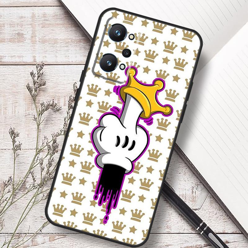 Cartoon Middle Finger For Realme 14 10 11 12 13 Pro Plus GT 6 6T 5 GT7 Pro C67 C61 C55 C53 C51 C21Y C25S C75 Case