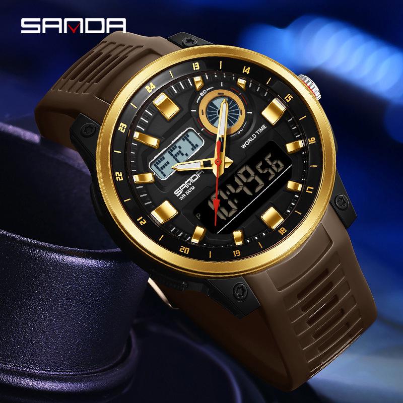 SANDA Multi-Time Zone Sports Watch with Alarms & Summer Time Feature