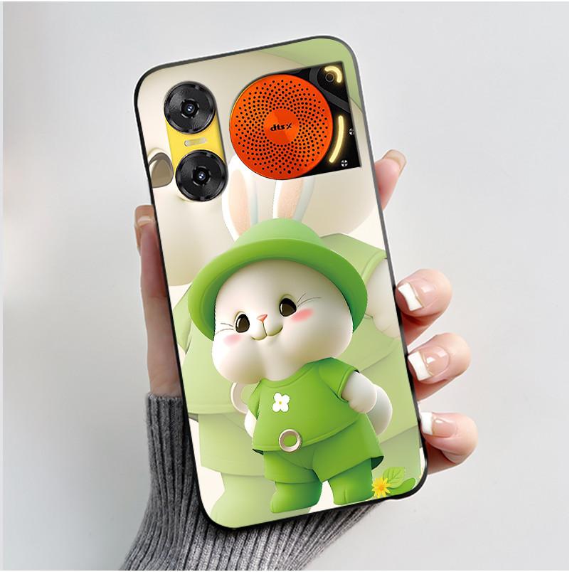 Case For ZTE Nubia Music 2 Z2460 Z2353 Music2 Phone Case Cute Rabbit Black Cover For ZTE Nubia Music Soft TPU Silicone Casing