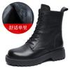 Fashion 4.5CM Fashion Women Boots Handmade Retro Genuine Leather Thick Heel Platform Ankle Boots For Women Warm Short Boots