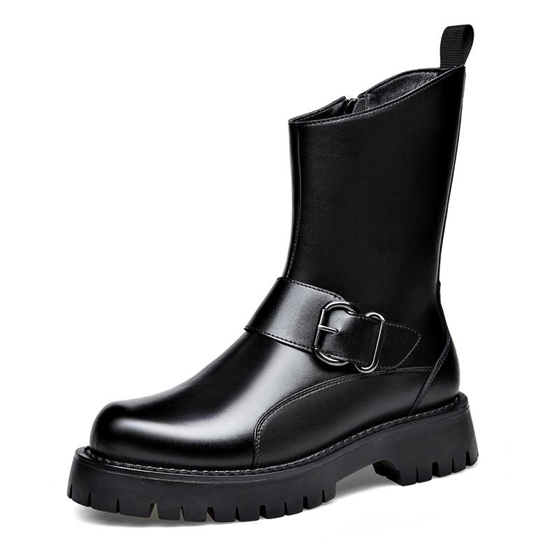 

Модные мужские ботинки челси дизайнерская обувь сценическое платье для ночного клуба натуральная кожа ботинки на платформе стильные осенне-зимние ботинки 250 чёрный