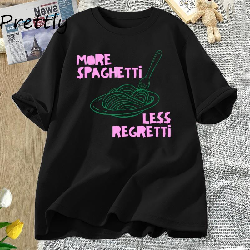 Spaghetti T Shirt Pasta Lover Tee Italian Food TShirt Unisex Women Funny Cotton Short Sleeve Graphic T Shirts Womens Clothing