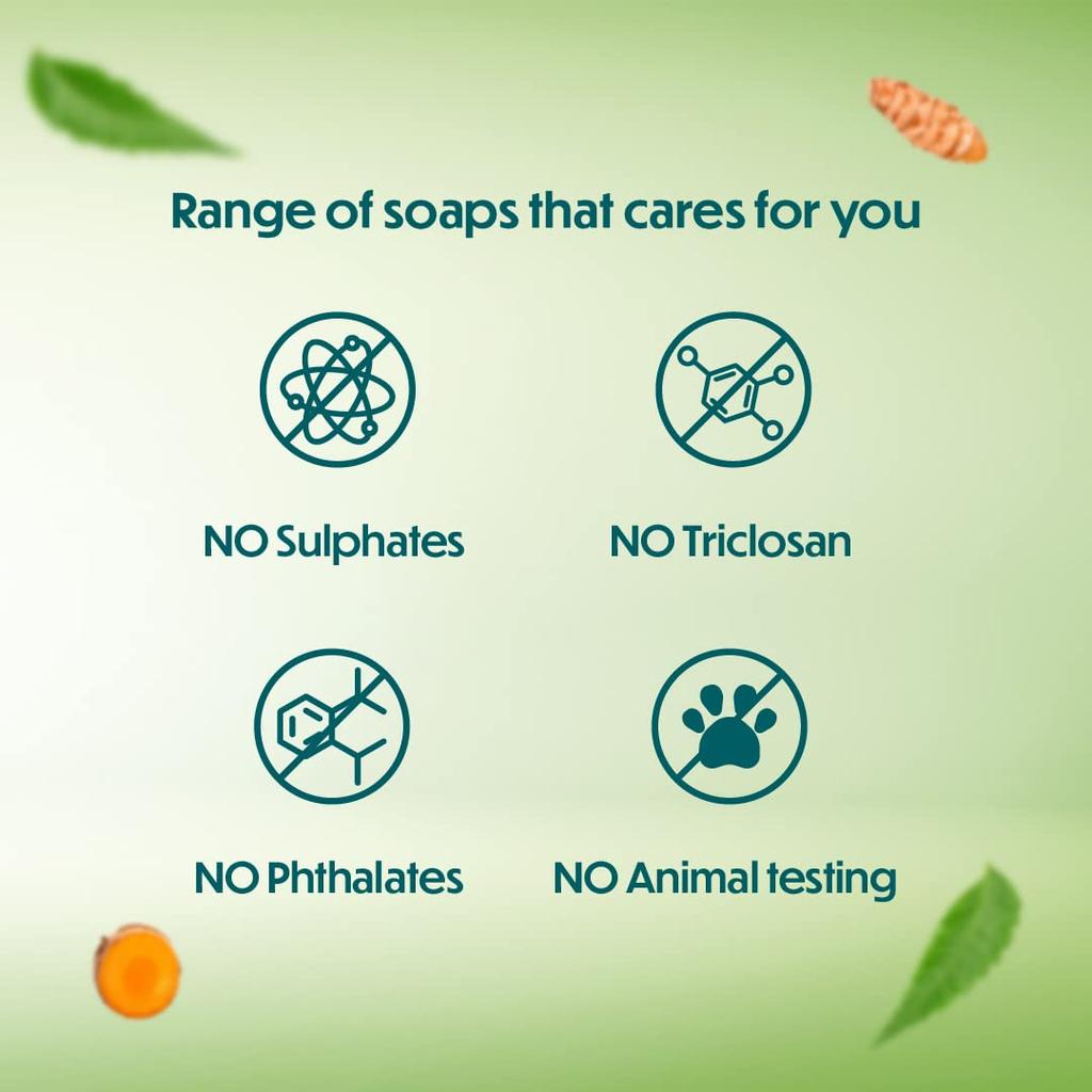 Himalaya Neem & Turmeric Soap 75g x 4 Bars | Antibacterial Skincare Bar For Clear, Healthy, Acne-Prone Skin