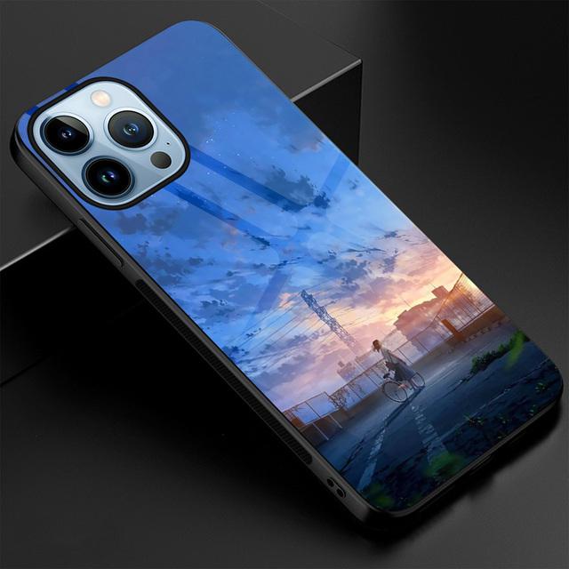 

Чехол с изображением аниме для Iphone 14 13 12 11pro Max Mini Xs Xr X, чехол из закаленного стекла для Iphone 7 8 6s Plus Se 2022 11 For iPhone 14Pro Max