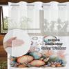 No Hook shells pattern Shower Curtain With Snap-in Fabric Liner, Sheer Top Window, Waterproof Double Layer Bathtub curtain