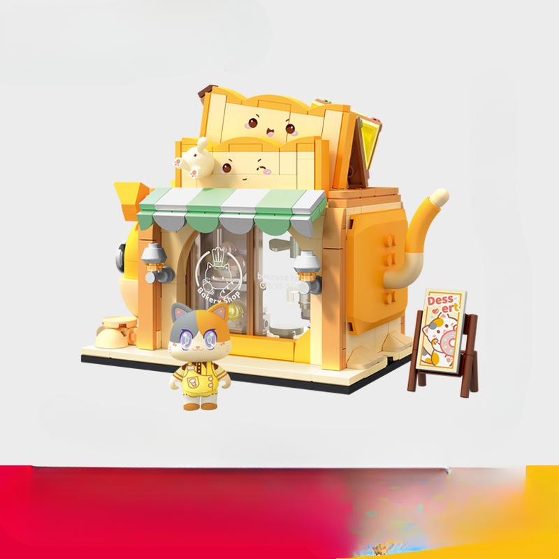 Building Block Street View Small Particle Puzzle Building Block Toy Model Tabletop Decoration