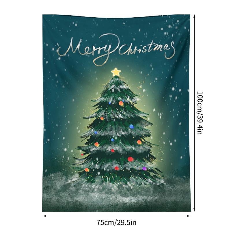 Christmas Decorative Hanging Tapestry Room Backdrop Photo Props Wall Tapestry Xmas 2025 New Year Hanging Cloth