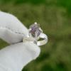 Pentagon Amethyst Rough Gemstone Wife Promise Ring Jewelry Size 6.5 925 Silver