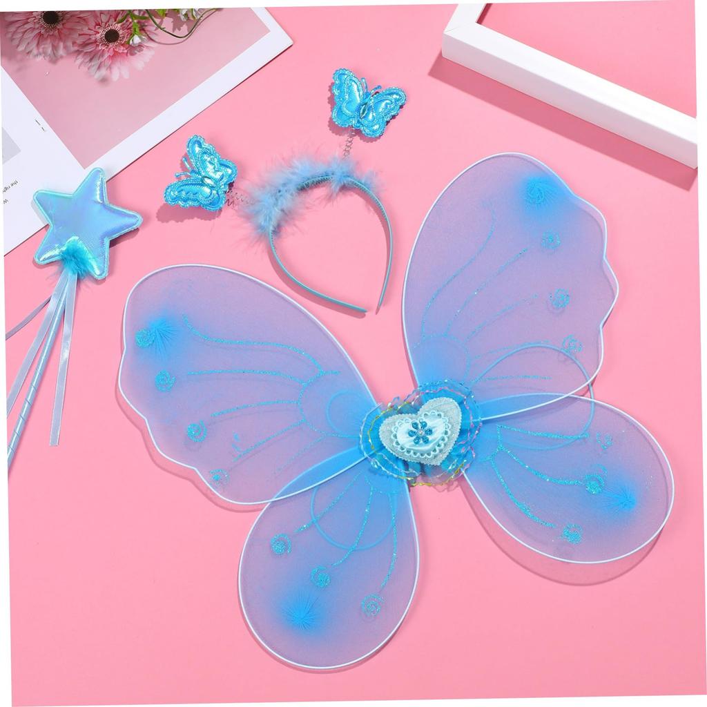 PRETYZOOM Ailes d'Ange, Costume Cosplay pour Enfants, Ailes de Papillon, Jolies Ailes de Fée, Parfait pour les Spectacles sur Scène, Halloween, Noël, Fêtes,
