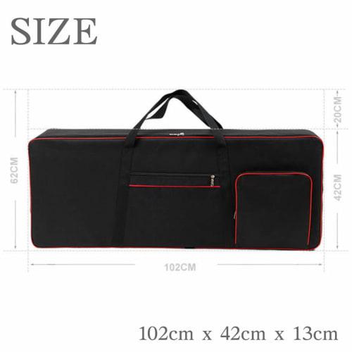 A'sTool 61-Key Keyboard Case, Water-Repellent, Shock-Resistant, 600D, 2-Way Backpack/Shoulder Bag, 1cm Thick Cushion, Black