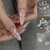 10Pcs White Shiny Small Size Nail Charms Zircon Decorations Super Sparkling Horse Eye Square Pointed Bottom Bare Zircon Diamonds