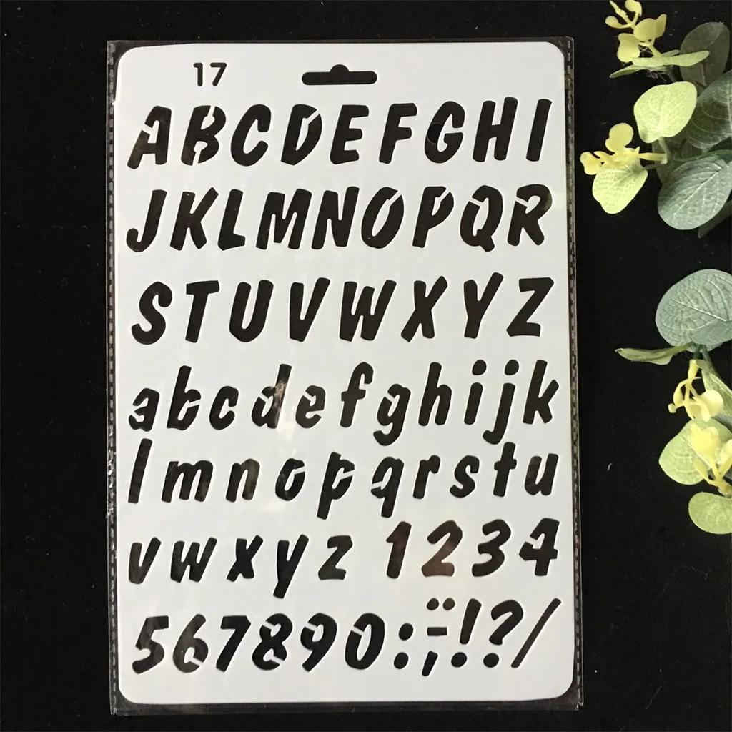 27cm New Alphabet Letters 4 DIY Craft Layering Stencils Painting Scrapbooking Stamping Embossing Album Paper Card Template