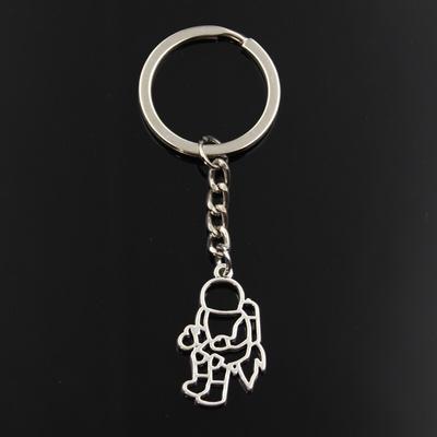 Porte-clés tendance 30x18mm, pendentif couleur argent, astronaute, univers, homme de l'espace, bijoux pour hommes, porte-clés de voiture, porte-anneau pour cadeau